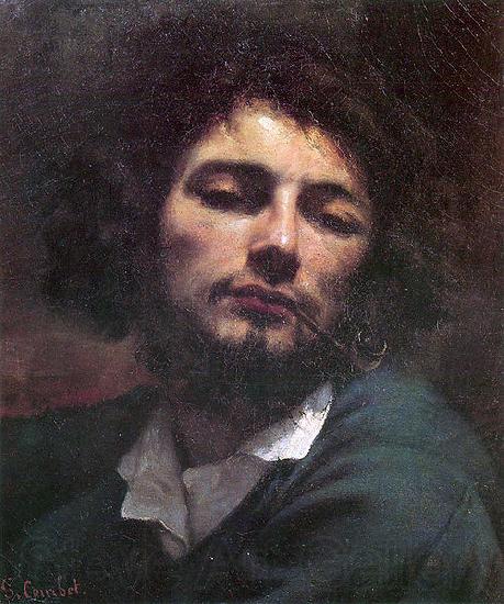 Gustave Courbet Self portrait with pipe. Spain oil painting art
